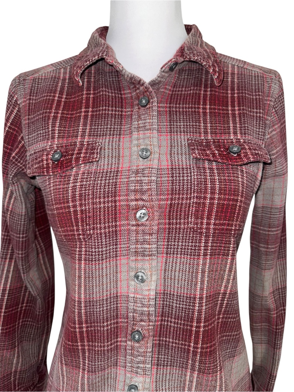 Patagonia Organic Cotton Plaid Button Front Shirt Women’s Size 6 Long Sleeve - Picture 2 of 7